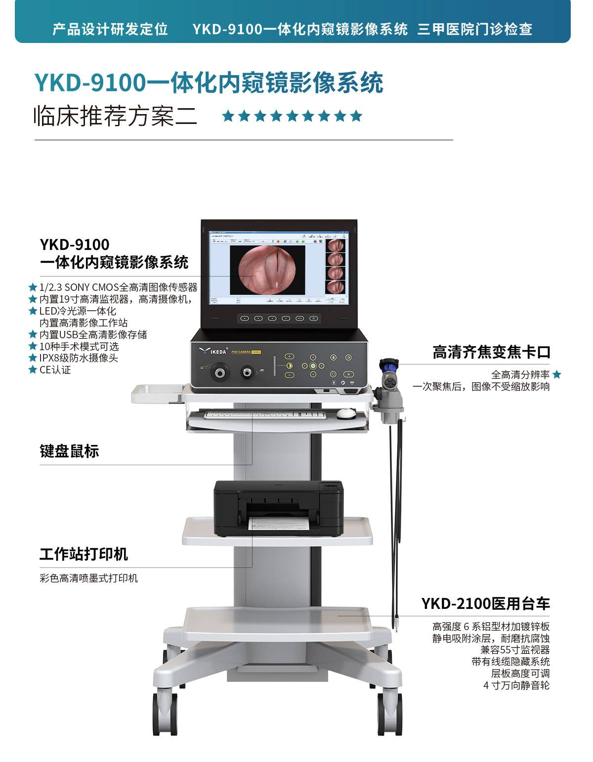 產品解決方案 | YKD-9100一體化內窺鏡影像系統