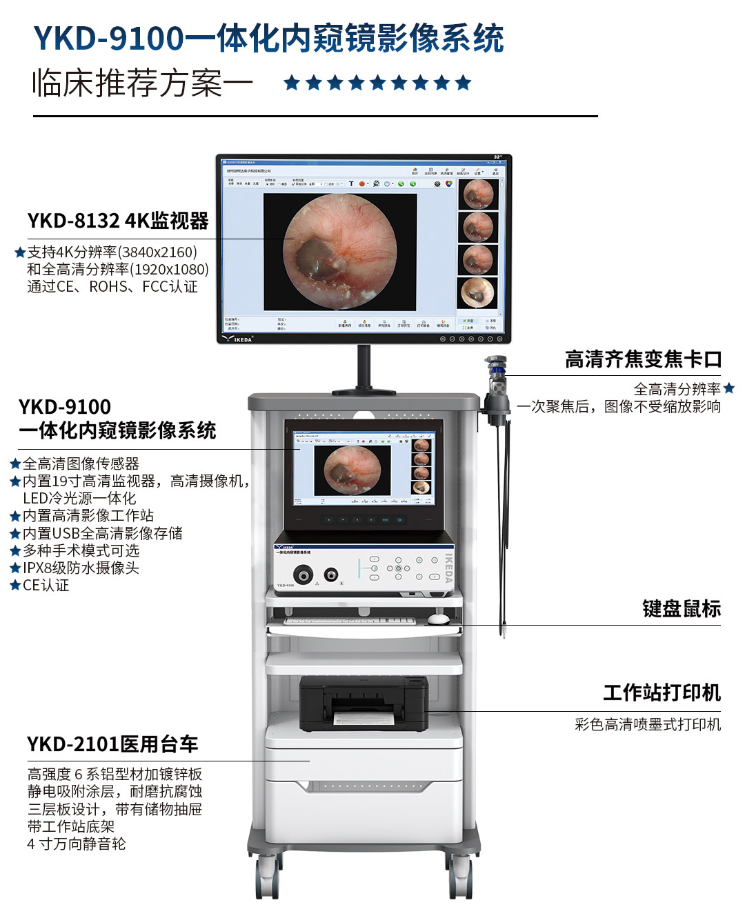 一體化內窺鏡影像系統 YKD-9100